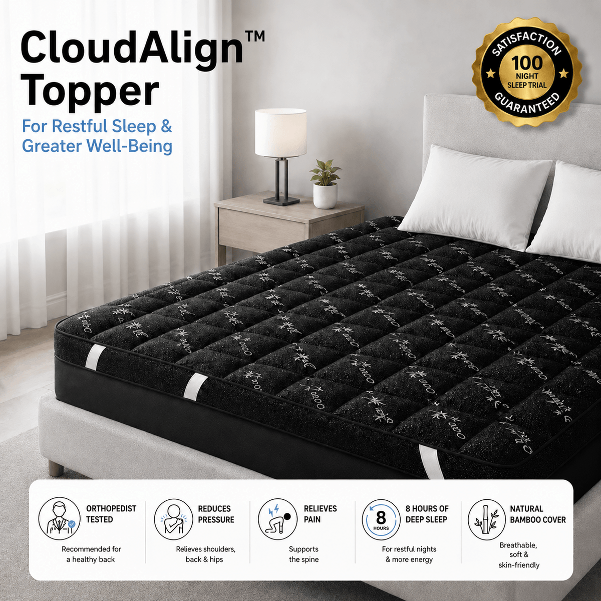 CloudAlign™ | Bamboo Mattress Topper