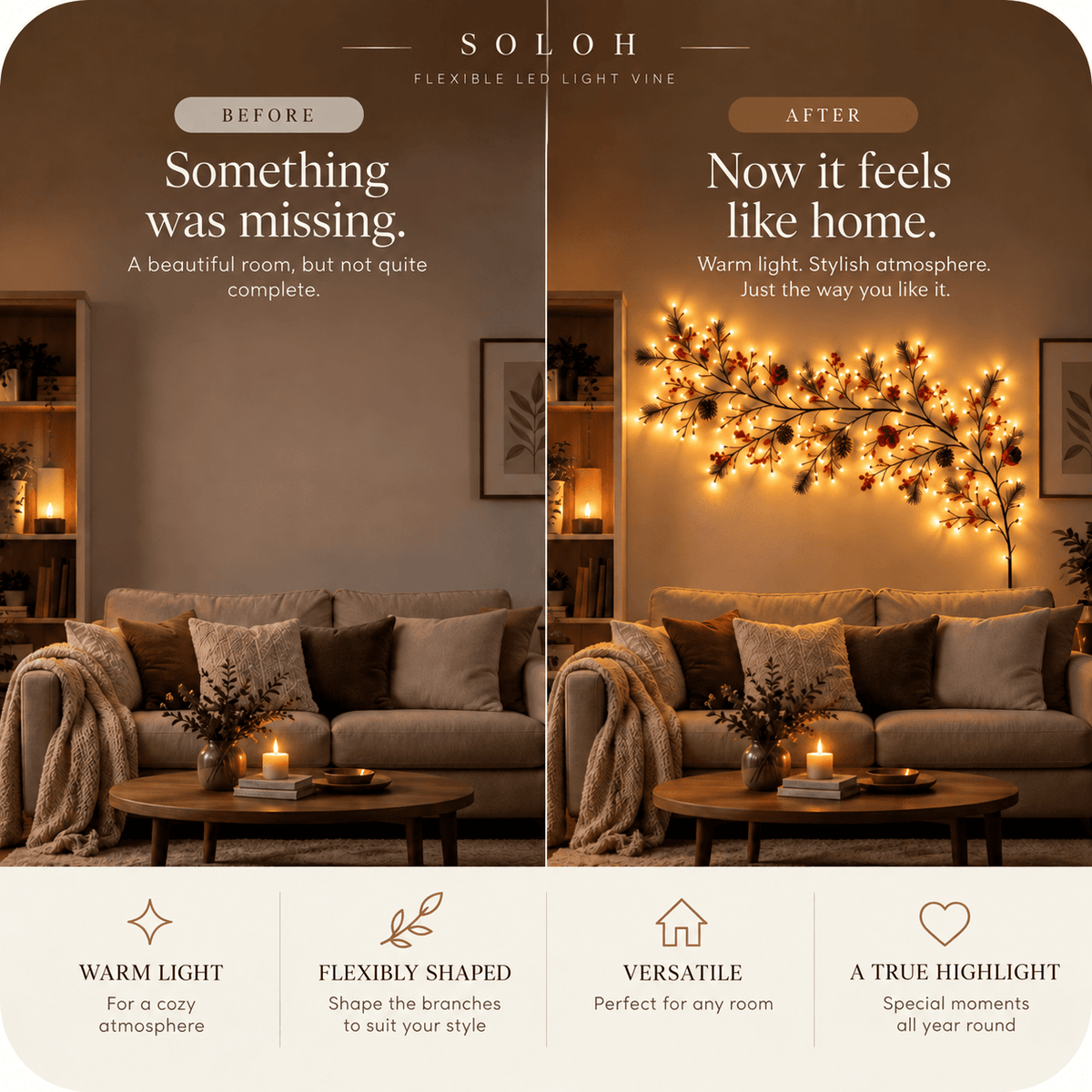 Flexible LED Branch Lights | Warm White & Dimmable
