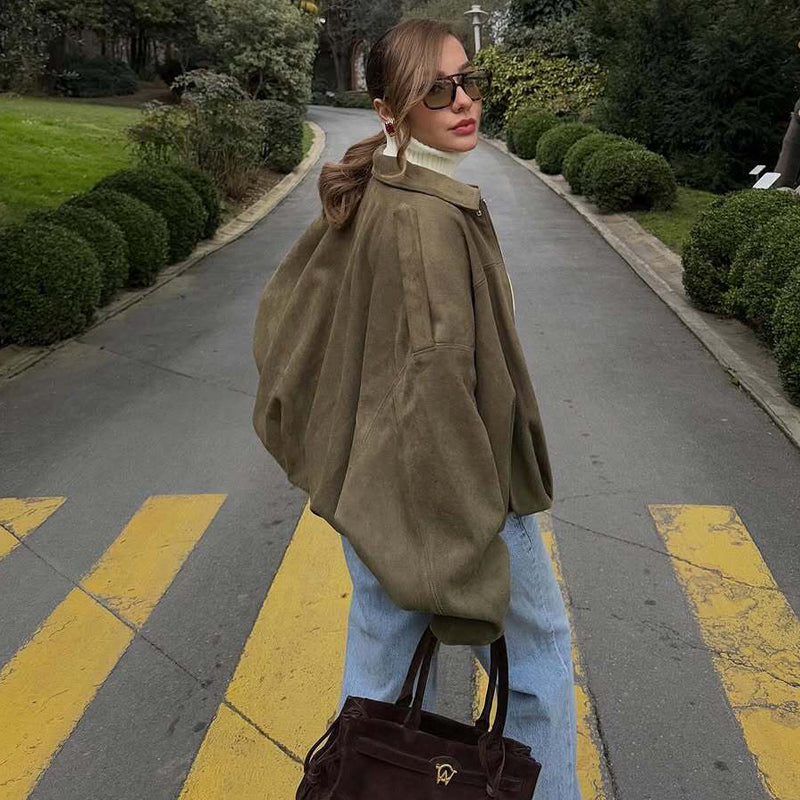 Women’s Vintage Oversized Zip-Up Jacket
