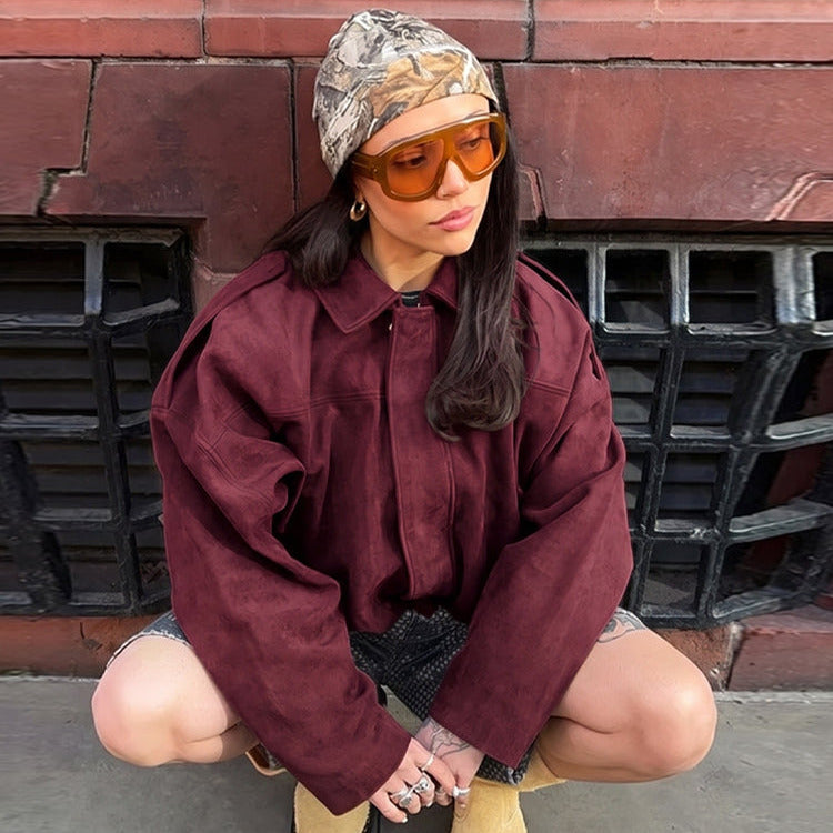 Women’s Vintage Oversized Zip-Up Jacket