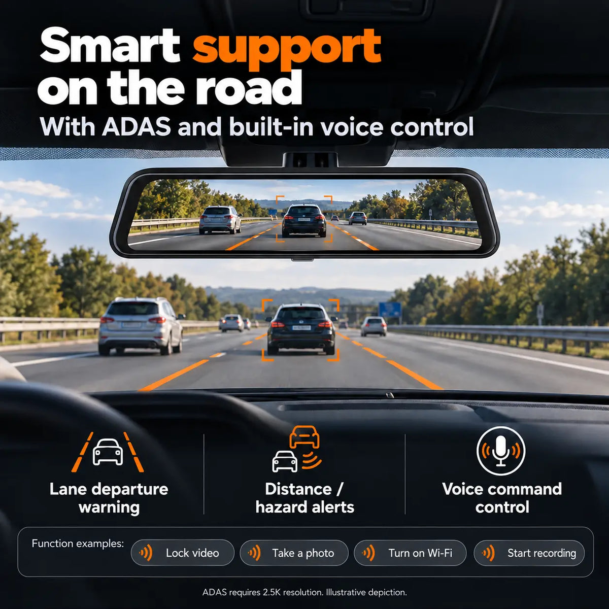 DriveView | 4K Dash Cam with Front & Rear Camera
