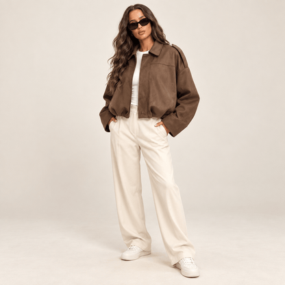Women’s Vintage Oversized Zip-Up Jacket