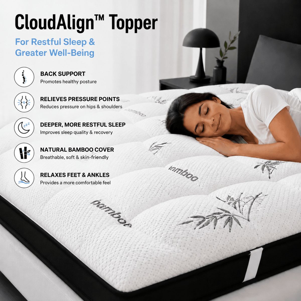 CloudAlign™ | Bamboo Mattress Topper