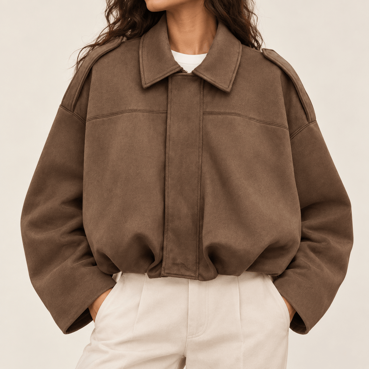 Women’s Vintage Oversized Zip-Up Jacket